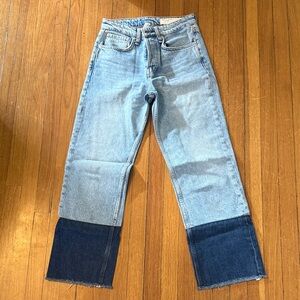 Rag & Bone Maya High-Rise Ankle Straight Two-Tone